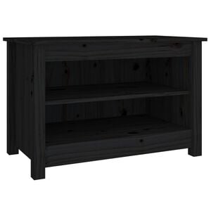 vidaXL Shoe Bench Black 70x38x45,5 cm Solid Wood Pine