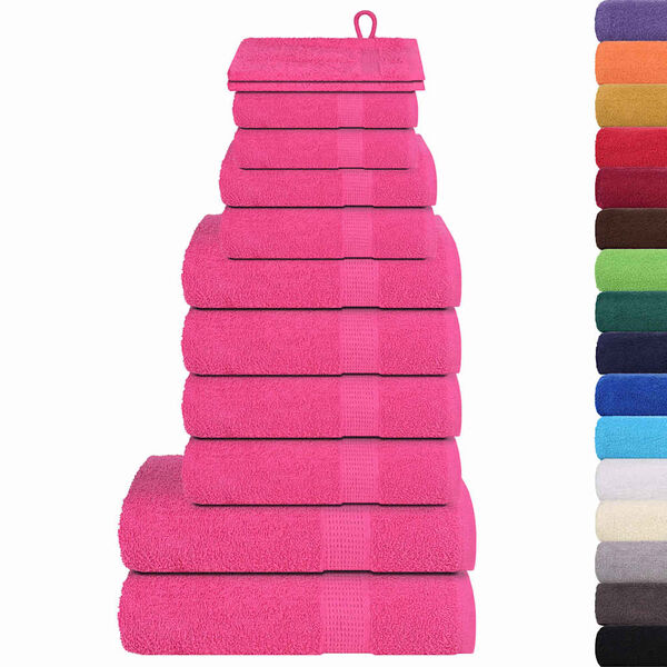 vidaXL 12 Piece Towel Set "FROGN" Pink 360 gsm