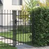 vidaXL Fence Gate Single Door with Arched Top Steel 1x1.5 m Black