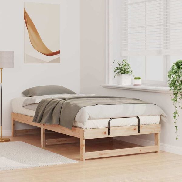 vidaXL Bed Frame Brown 90 x 200 cm Solid Pine Wood