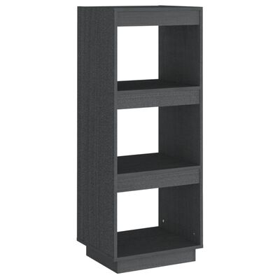 vidaXL Book Cabinet/Room Divider Grey 40x35x103 cm Solid Pinewood