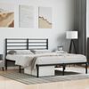 vidaXL Metal Bed Frame without Mattress with Headboard Black 140x190cm