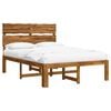 vidaXL Double Bed Frame with Headboard ROSTOCK Natural 140 x 190 cm