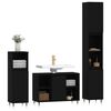 vidaXL 3 Piece Bathroom Furniture Set Black Engineered Wood