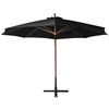vidaXL Hanging Garden Parasol with Pole Black 3.5x2.9 m Solid Fir Wood