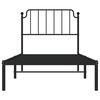 vidaXL Metal Bed Frame without Mattress with Headboard Black 90x190cm