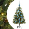 vidaXL Artificial Hinged Christmas Tree with Cones Green 120 cm