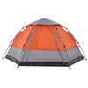 vidaXL Camping Tent Cabin 4-Person Grey and Orange Quick Release