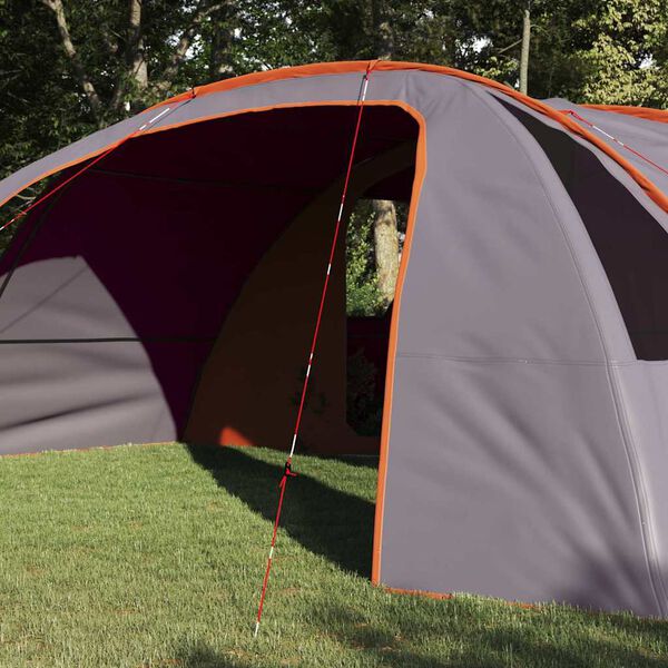 vidaXL Tunnel Tent 6-Person Grey and Orange 700 x 590 x 215 cm