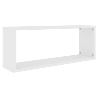 vidaXL Wall Cube Shelf 2 pcs White 60x15x23 cm Engineered Wood