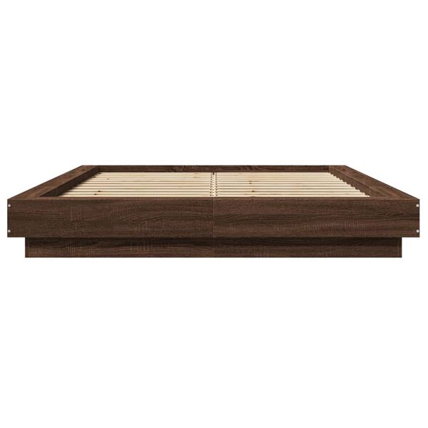 vidaXL Bed Frame without Mattress Brown Oak 120x200 cm