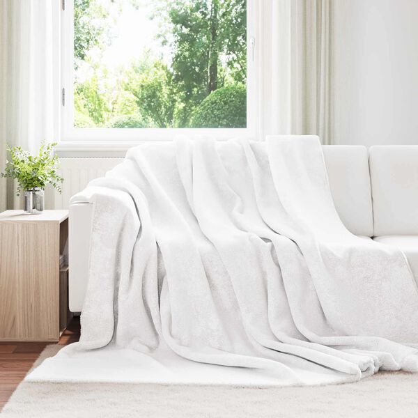 vidaXL Throw Blanket White 240 x 270 cm Fleece