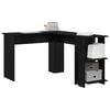 vidaXL Corner Desk Black Oak 140 x 113.5 x 75 cm Engineered Wood