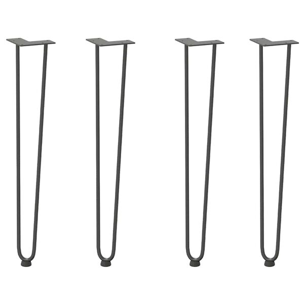 vidaXL hairpin legs for console tables for Console Table 4 pcs Anthracite 72 cm Solid Steel