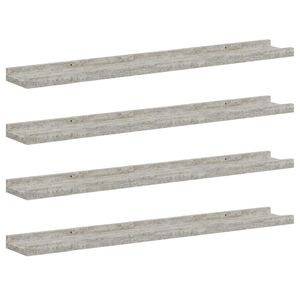 vidaXL Wall Shelves 4 pcs Concrete Grey 80x9x3 cm