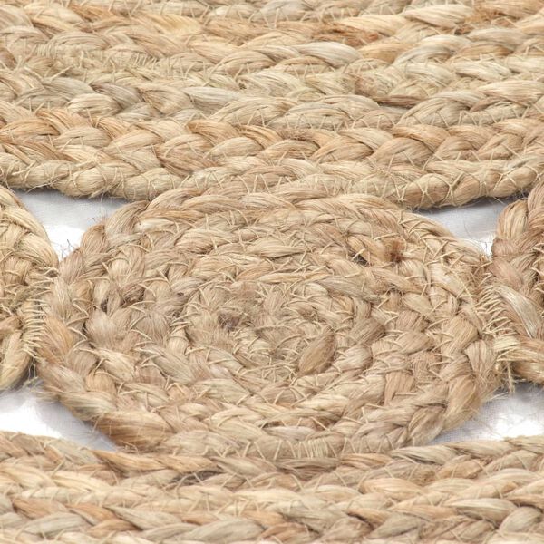 vidaXL Area Rug Braided Design Jute 180 cm Round