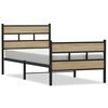 vidaXL Metal Bed Frame without Mattress Sonoma Oak 107x203 cm