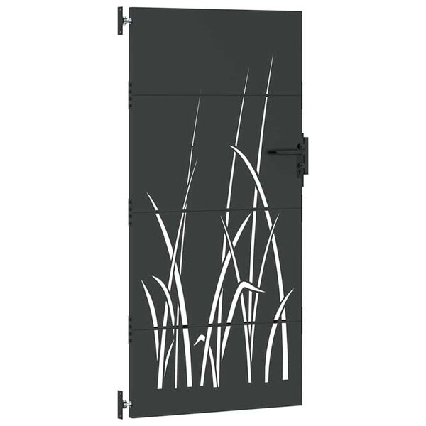 vidaXL Garden Gate with Lock Black 85 x 175 cm Powder-coated steel