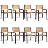 vidaXL Stackable Garden Chairs 8 pcs Solid Wood Acacia and Metal
