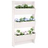 vidaXL Wall Planter 3-Tier 60x18.5x110 cm White Solid Wood Pine