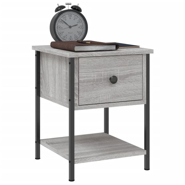 vidaXL Bedside Tables 2 pcs Grey Sonoma 34x35.5x45 cm Engineered Wood