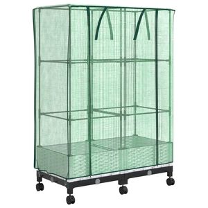 vidaXL Garden Planter with Greenhouse Cover&Wheels 2 pcs White PP