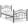 vidaXL Bed Frame without Mattress Black Metal 90x200 cm