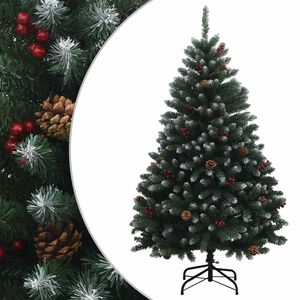 vidaXL Artificial Hinged Christmas Tree 180 cm PVC Green and White