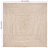 vidaXL Area Rugs Square Natural and White 240 x 240 cm Jute