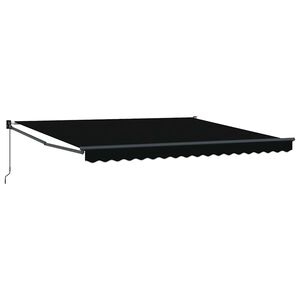 vidaXL Retractable Awning Black 400 x 300 cm Polyester and Aluminium