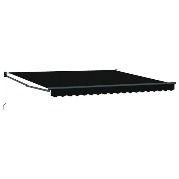vidaXL Retractable Awning Black 400 x 300 cm Polyester and Aluminium
