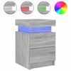 vidaXL Bedside Cabinets with LED Lights 2 pcs Grey Sonoma 35x39x55 cm