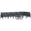vidaXL Garden Sofa Set with Cushion 7 pcs Black Steel