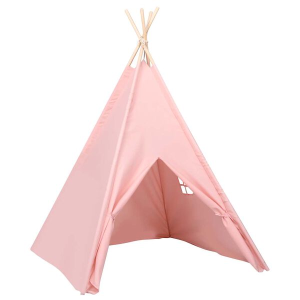 vidaXL Children Teepee Tent with Bag Peach Skin Pink 120x120x150 cm