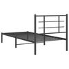 vidaXL Metal Bed Frame without Mattress with Headboard Black 90x200cm