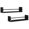 vidaXL Wall Shelves with Bars 2 pcs Black 60x16x14 cm