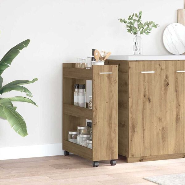 vidaXL Cabinet with Wheel Artisan Oak 60 x 22 x 79 cm