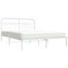 vidaXL Metal Bed Frame without Mattress with Headboard White 160x200cm