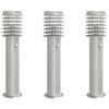 vidaXL Outdoor Floor Lamps with Sensors 3pcs Silver 60 cm Stainless Steel