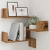 vidaXL Wall Corner Shelf Old Wood 40x40x49.5 cm Engineered Wood