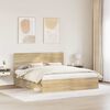vidaXL Bed Frame with Headboard Sonoma 180 x 200 cm Solid Pine Wood
