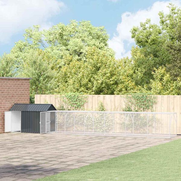 vidaXL Bird Cage Anthracite 821.5 x 111 x 142 cm Galvanised Steel