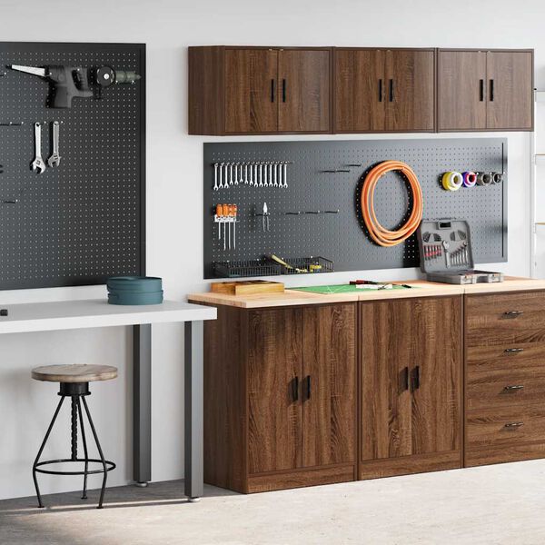 vidaXL Garage Cabinets 2 pcs Brown Oak Engineered Wood
