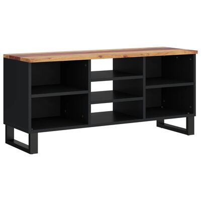 vidaXL TV Cabinet 100x33x46 cm Solid Wood Acacia&Engineered Wood