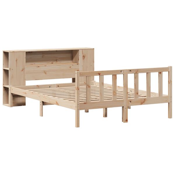 vidaXL Bookcase Bed without Mattress 120x190 cm Small Double Solid Wood Pine