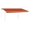 vidaXL Manual Retractable Awning with Posts 4.5x3 m Orange and Brown