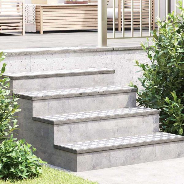 vidaXL Stair Tread Rectangular 2 pcs Silver 100 x 25 cm Aluminium