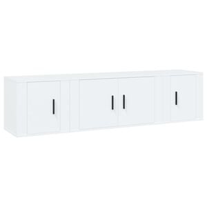 vidaXL 3 Piece TV Cabinet Set White Engineered Wood
