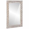 vidaXL Wall Mirror White 70 x 50 cm Solid Mango Wood Rectangular