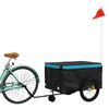 vidaXL Bike Trailer Black and Blue 45 kg Iron